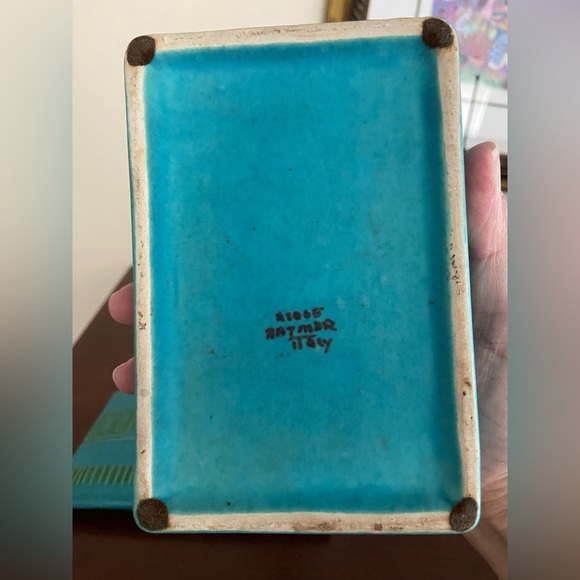 RARE Alvino Bagni for Raymor Bitossi Sea Garden Turquoise  Box Made in Italy - Picture 8 of 11